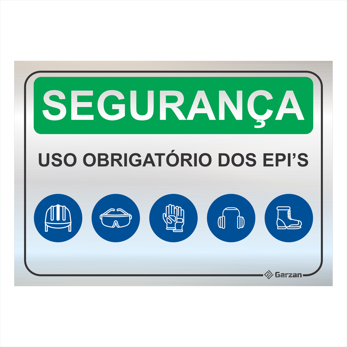 Placas de Sinalização Para Segurança de EPI - Modelos Diversos - em Alumínio