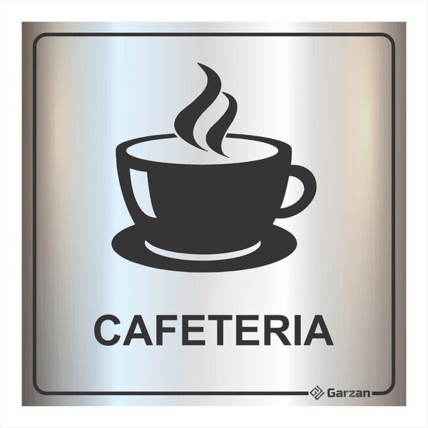 Placa de Sinalização Para Setores - Cafeteria em Alumínio