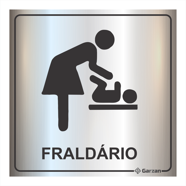 Placa de Sinalização Para Setores - Fraldário em Alumínio