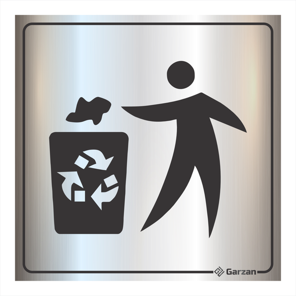Placa de Sinalização Para Setores - Lixo Reciclável em Alumínio