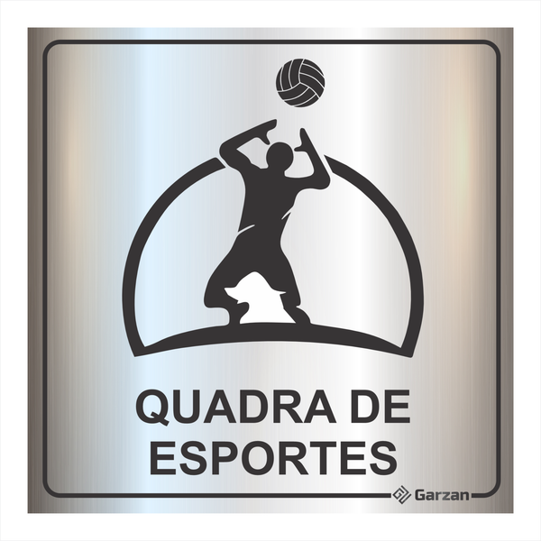 Placa de Sinalização Para Setores - Quadra de Esportes em Alumínio