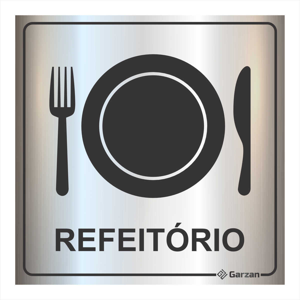 Placa de Sinalização Para Setores - Refeitório em Alumínio