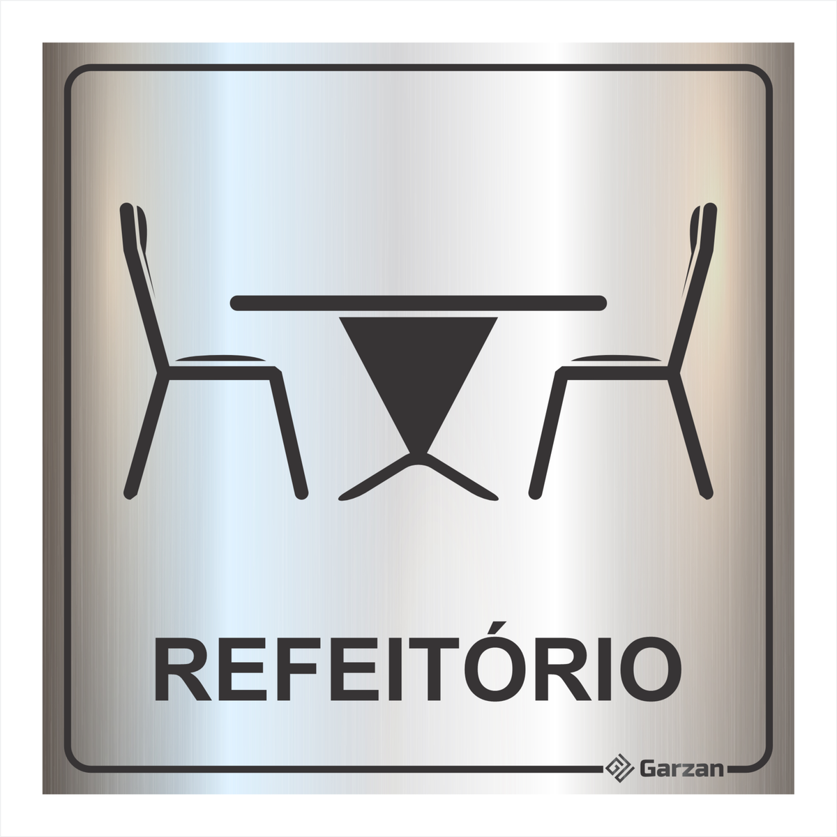 Placa de Sinalização Para Setores - Refeitório em Alumínio