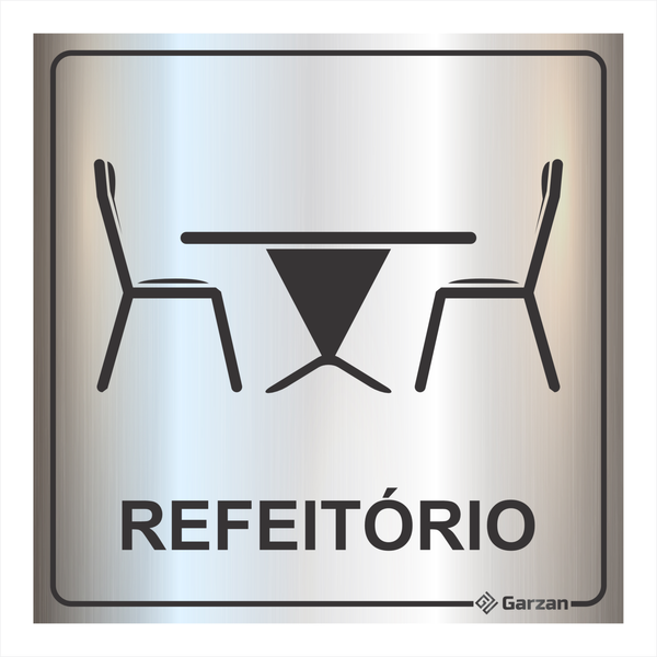 Placa de Sinalização Para Setores - Refeitório em Alumínio