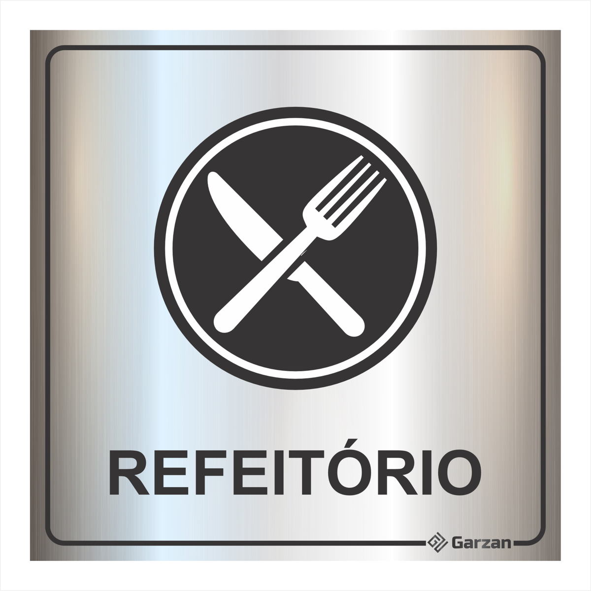 Placa de Sinalização Para Setores - Refeitório em Alumínio
