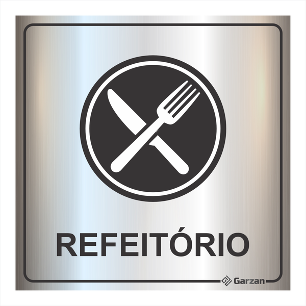 Placa de Sinalização Para Setores - Refeitório em Alumínio