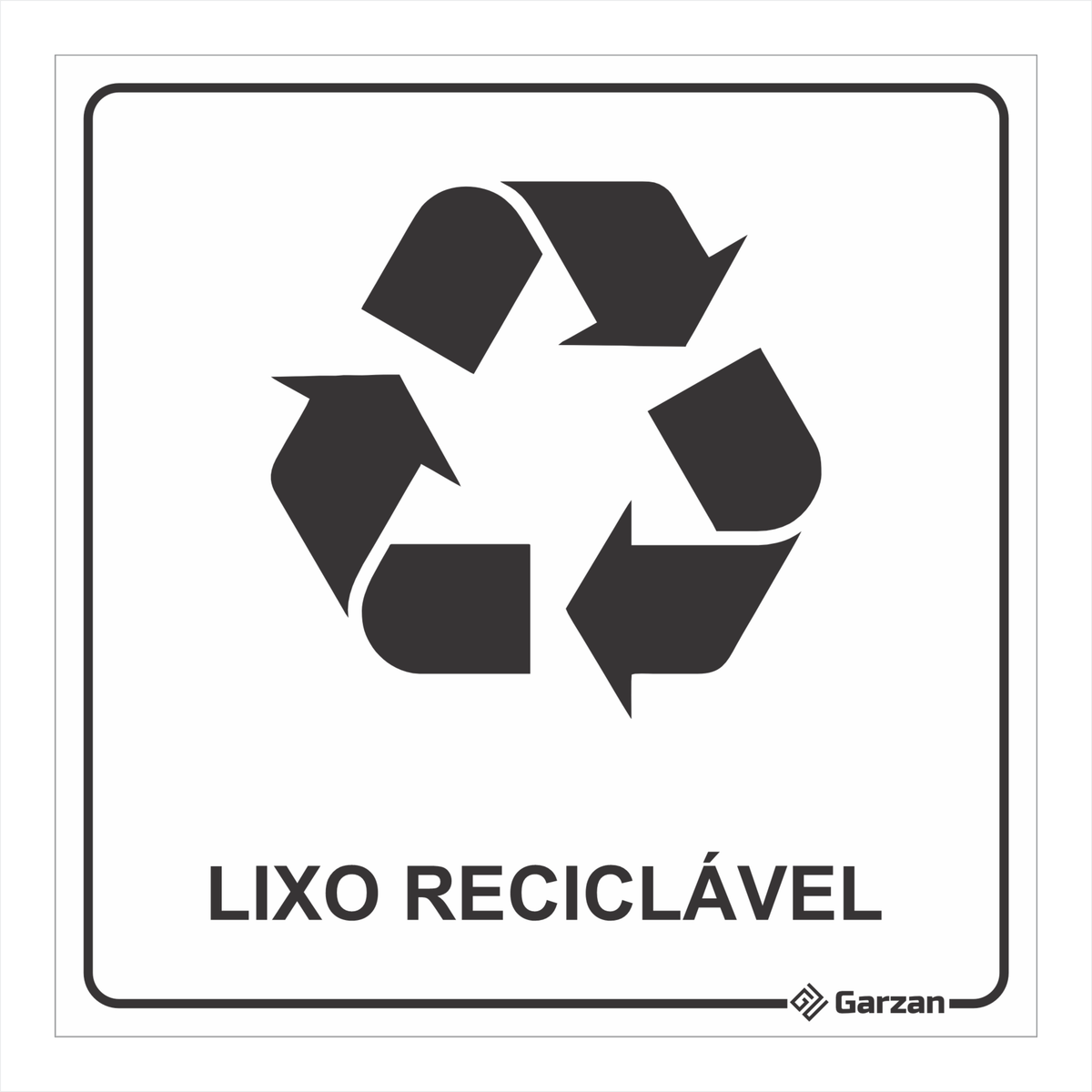 Placa de Sinalização Para Setores - Lixo Reciclável