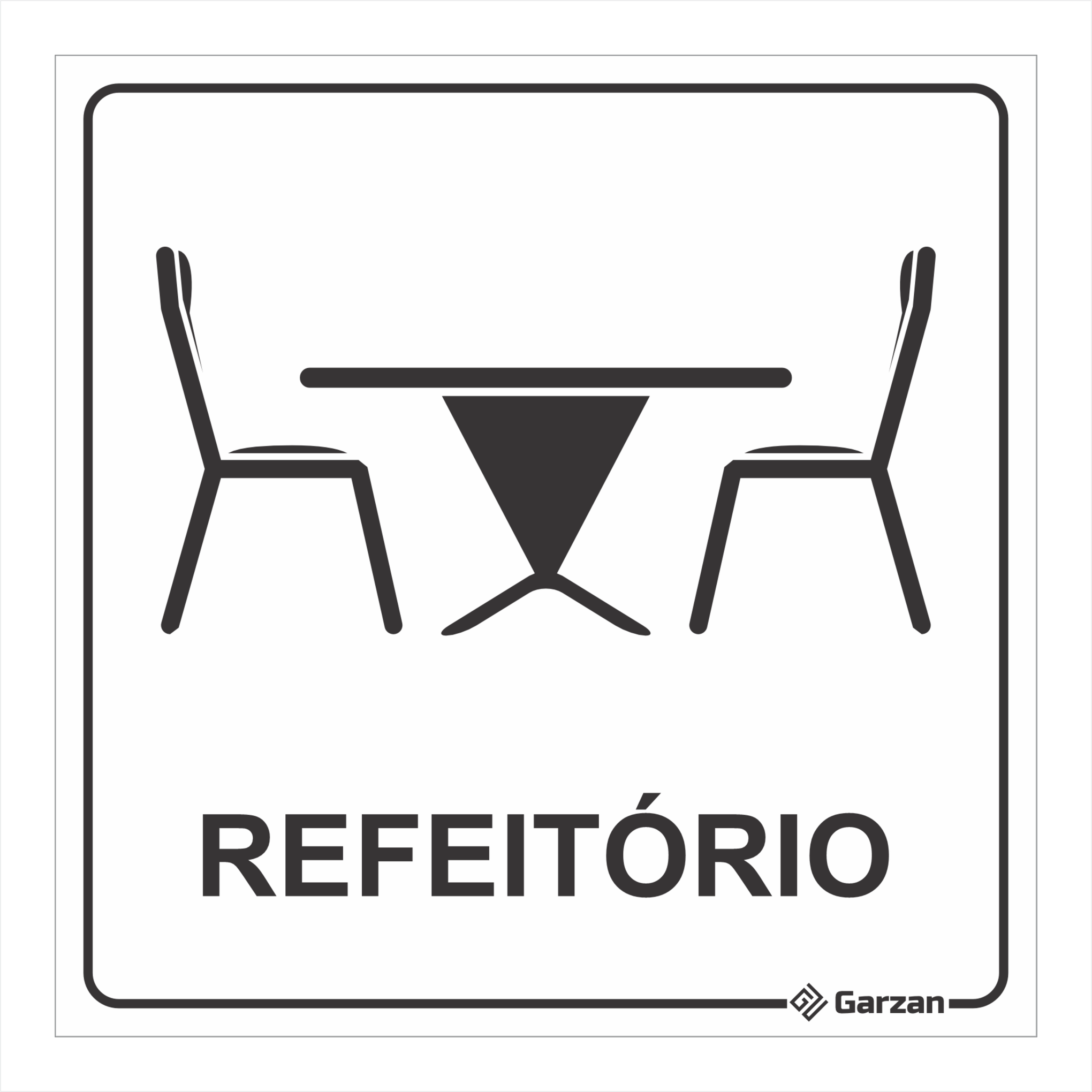 Placa de Sinalização Para Setores - Refeitório – Garzan Placas