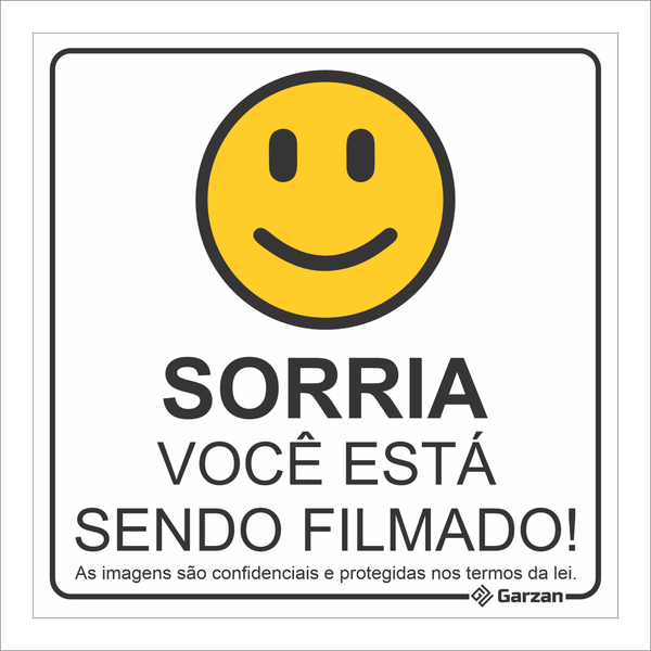 Placa de Sinalização Sorria Você Está Sendo Filmado