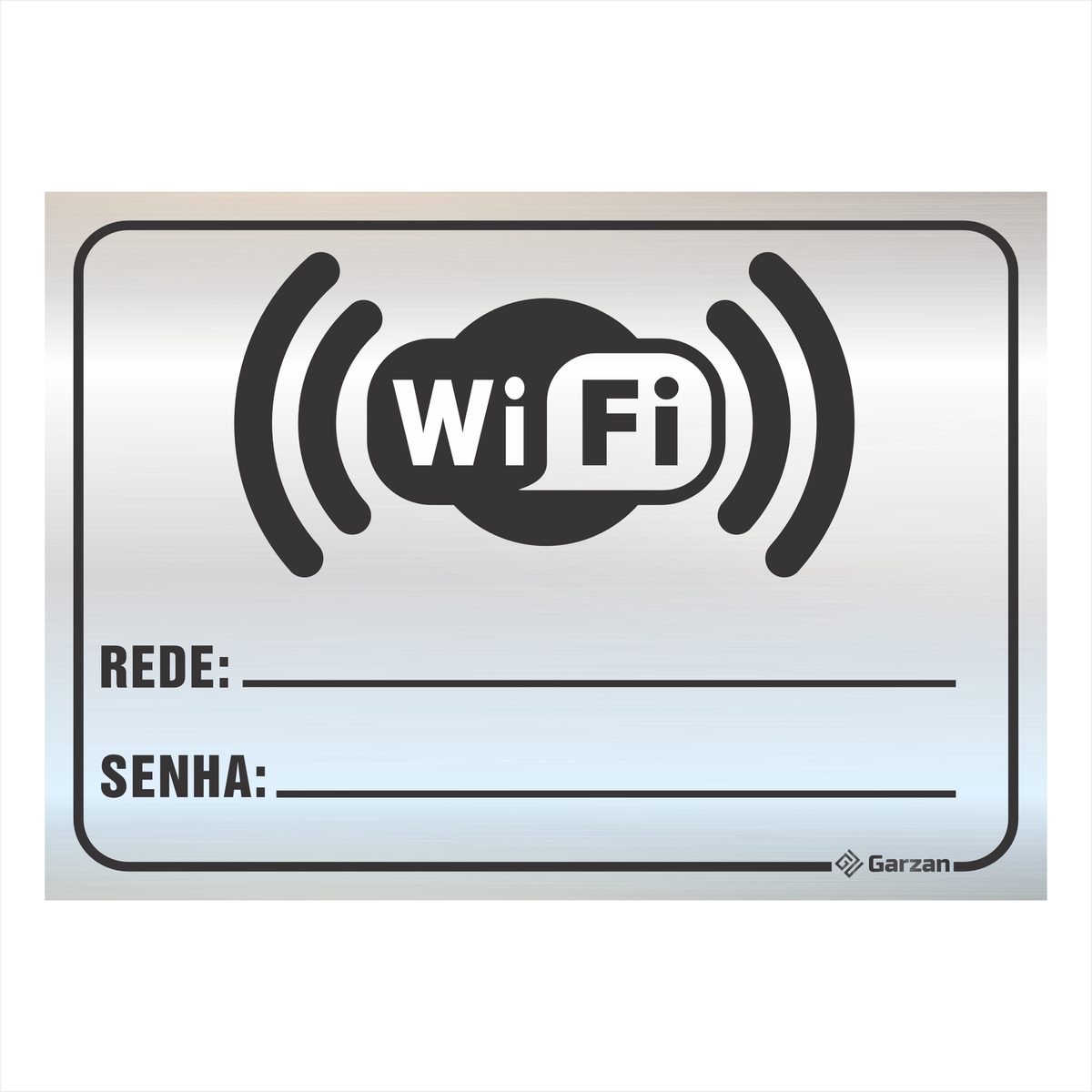 Placa de Sinalização Para Wifi - em Alumínio
