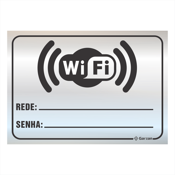 Placa de Sinalização Para Wifi - em Alumínio